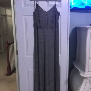 Adrianna Papell  silver beaded dress size 14